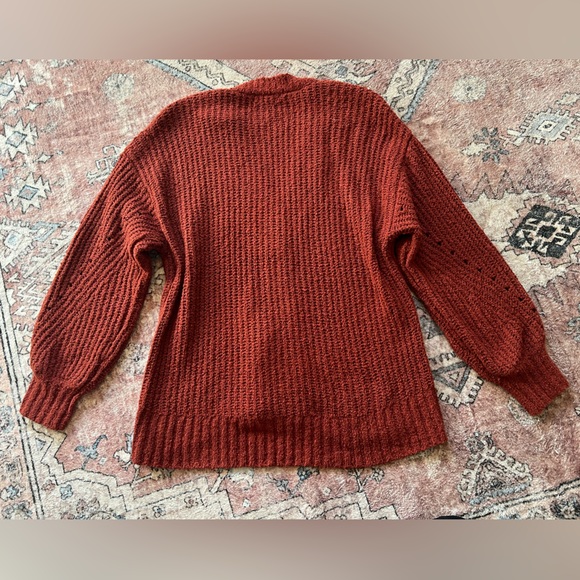 American Eagle Rust Colored Knit Sweater, Size M - Picture 5 of 8
